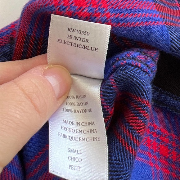 Rails Hunter Button Down Plaid Electric Blue Small - Picture 9 of 14